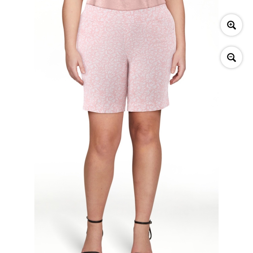 Just My Size Women’s Pink Floral Millennium Bermuda Shorts Size 1X NEW